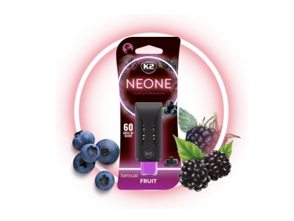 K2 Neone Sensual Fruit osviežovač vzduchu do auta s reguláciou intenzity a výdržou až 60 dní