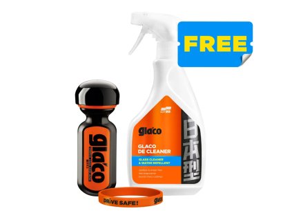 Soft99 Ultra Glaco + Glaco De Cleaner 500 ml + náramok DRIVE SAFE – set pre dokonalú ochranu skiel a bezpečné riadenie