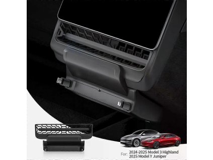 YonZee USB C Hub Tesla Y Juniper / 3 Highland - zadný kryt výduchov s integrovanými USB-C nabíjacími káblami (90 W) pre Tesla Model 3 Highland / Model Y Juniper