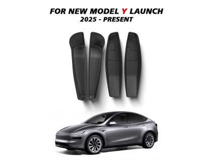 Úložné vložky do dverí – TPE, čierne pre Tesla Model Y Juniper