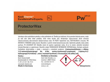 671 koch chemie produktova etiketa protectorwax premiovy konzervacny vosk