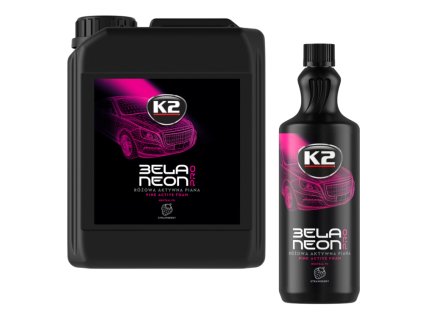 K2 PRO Bela Neon -  ružová pH neutrálna aktívna pena s vôňou jahôd