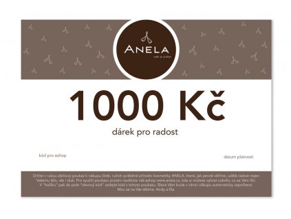 Dárkový poukaz Anela 1000 Kč