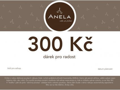 Dárkový poukaz Anela 300 Kč