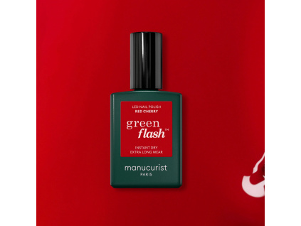 manucurist green flash gel nail polish gelovy lak na nechty red cherry