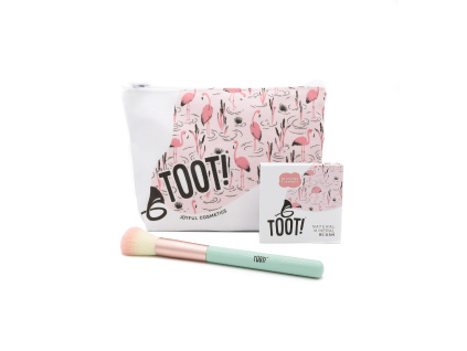 toot blushing flamingo blush bag set detske licka kozmeticka tasticka open