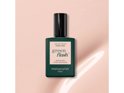 manucurist green flash nail polish gelovy lak na nechty pastel pink
