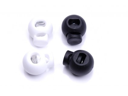 brzdicka plastova kulata 16mm bila cerna