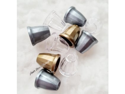 koncovka zlatá, šedá, čirá