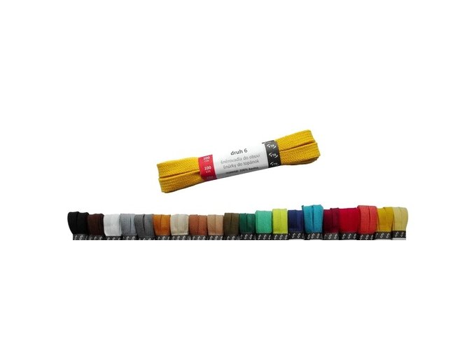 tkaničky bavlněné ploché mix barev 80 cm