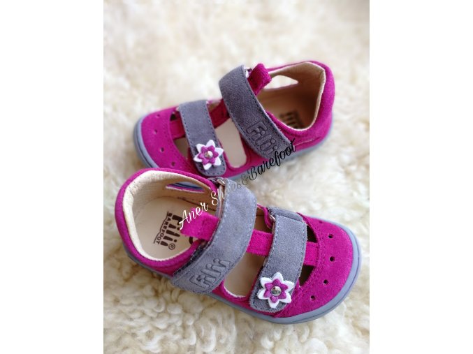 Filii barefoot sandalky Kaiman velcro pink