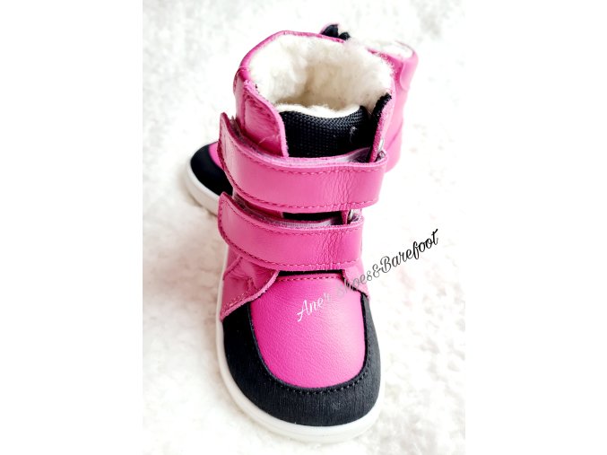 Baby Bare Shoes Winter barefoot fuchsia ruzova 4