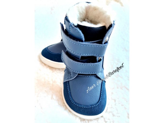 Baby Bare Shoes Winter Navy barefoot