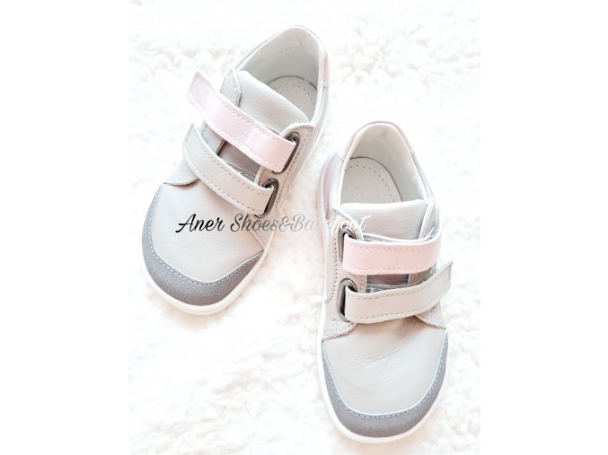 Baby Bare Shoes Febo Go Grey Pink barefoot celorocni