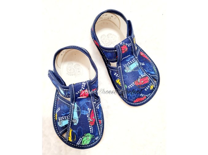 Baby Bare Shoes papučky barefoot SLippers Cars