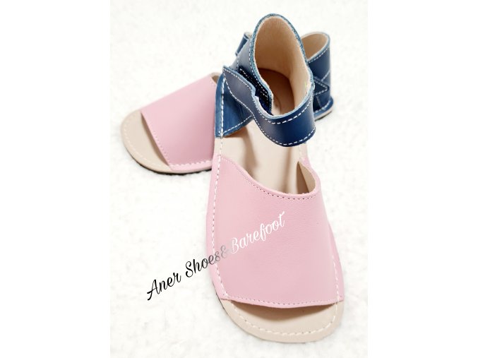 Zeazoo Coral sandalky barefoot navy blue pink 3