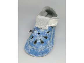 Baby Bare Shoes Top Stitch Snowflakes Frozen