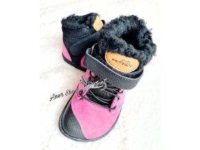 Pegres barefoot zimní BF40 ruzova pink