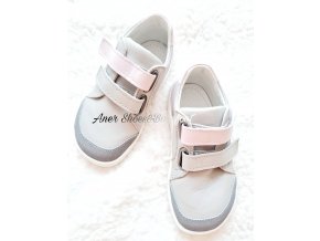 Baby Bare Shoes Febo Go Grey Pink barefoot celorocni