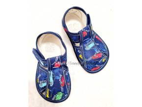 Baby Bare Shoes papučky barefoot SLippers Cars