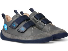 Dětské barefoot botičky Affenzahn Lowcut Leather Bear Dark Grey Blue