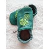 Babice kožené caůáčky tmave zelena list barefoot