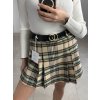 Károvaný skort s opaskom