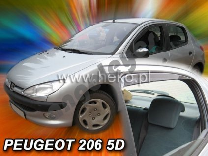 Deflektory na okná pre Peugeot 206, 4ks