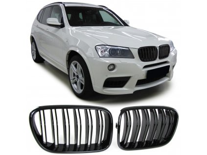 BMW X3 F25 rv.2010-2014 čierna lesklá maska, farebná