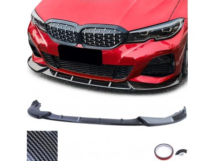 Predný spojler pre BMW 3 G20 čierny lesklý karbón