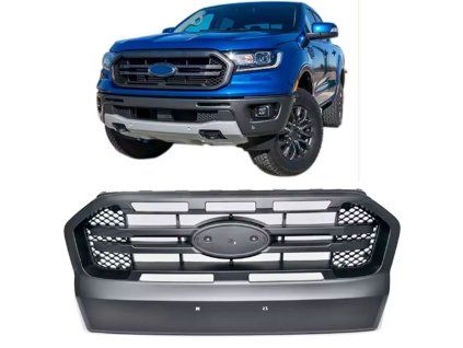 Maska pre Ford Ranger čierna s dvojitou lištou  T7  2016-2019