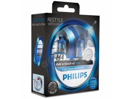 Žiarovky Philips H4 ColorVision Blue 12V 60/55W, 2 kusy