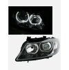BMW E90, E91 predné svetlá s led Angel Eyes bielymi krúžkami