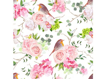  Birds and roses