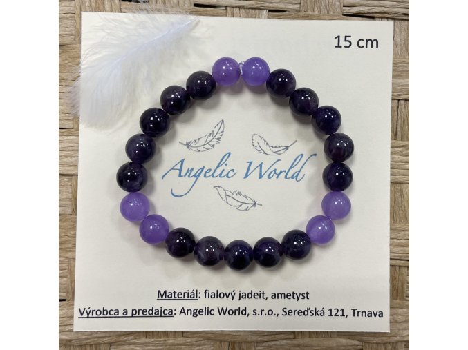 naramok AA Zadkiel fialovy jadeit, ametyst 15cm