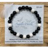 naramok AA Azrael cierny matny achat, biela matna musla 18cm