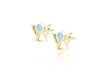eng is Silver 925 gold plated earrings angels with aquamarine zirconia 13405 96kc