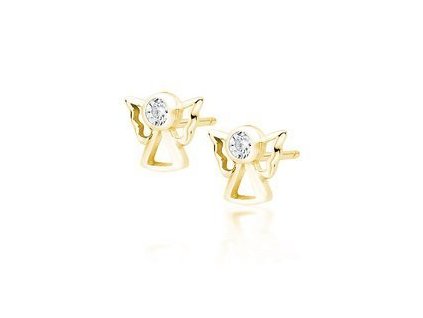 eng is Silver 925 gold plated earrings angels with white zirconia 13404 96kc