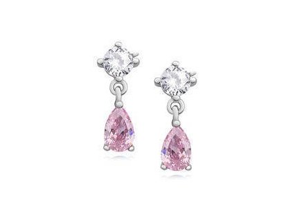 eng is Silver 925 elegant earrings with light pink zirconia 11735