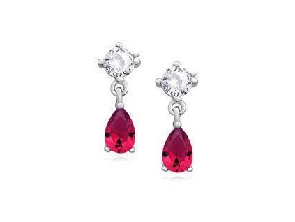 eng il Silver 925 elegant earrings with ruby zirconia 10831