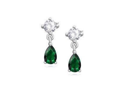 eng il Silver 925 elegant earrings with emerald zirconia 10812