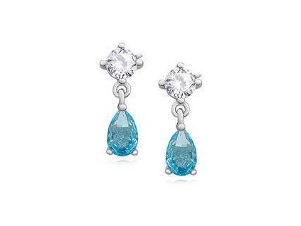 eng il Silver 925 elegant earrings with aquamarine zirconia 10811