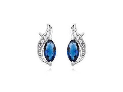 eng il Silver 925 elegant earrings with sapphire marquoise zirconia 10498
