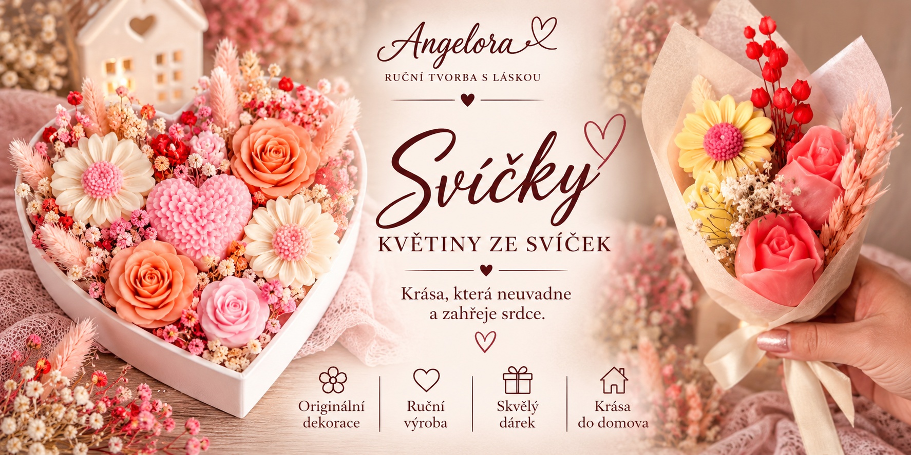 Květiny ze svíček