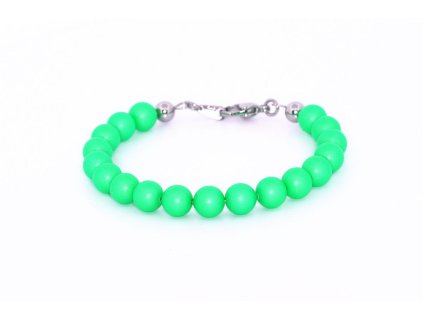 Dámský perlový náramek vyrobený z perel Swarovski, Neon Green