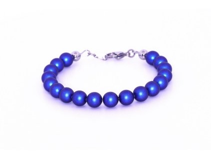 Dámský perlový náramek vyrobený z perel Swarovski, Iriscendent Dark Blue