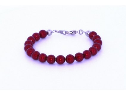 Dámský perlový náramek vyrobený z perel Swarovski, Bordeaux