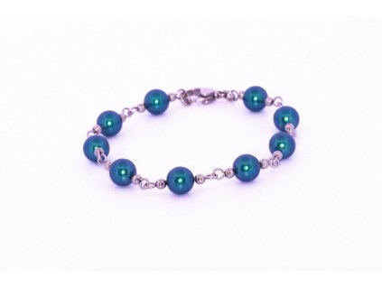 Dámský ketlovaný náramek vyrobený z perel Swarovski, Tahitian Look