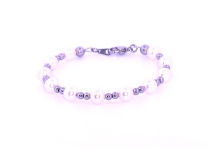Dámský prémiový náramek vyrobený z perel Swarovski, White