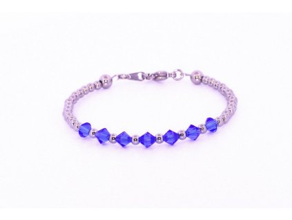 Dámský náramek Xilio z křišťálu Swarovski, Saphire
